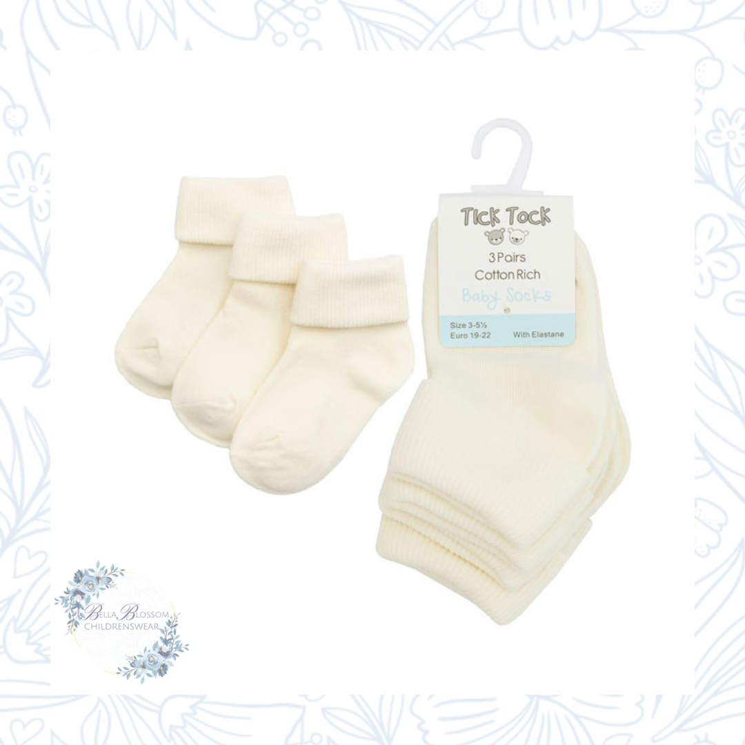 Baby/Toddler Turn Over Top Ankle Socks 3PK